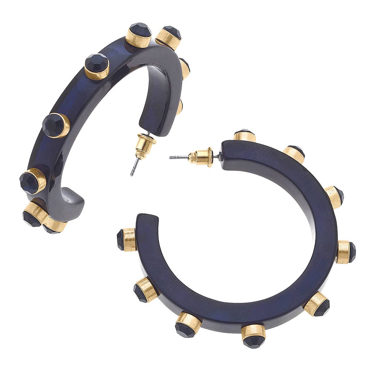 Canvas Style - Renee Resin and Rhinestone Hoop Earrings: Bubble Gum