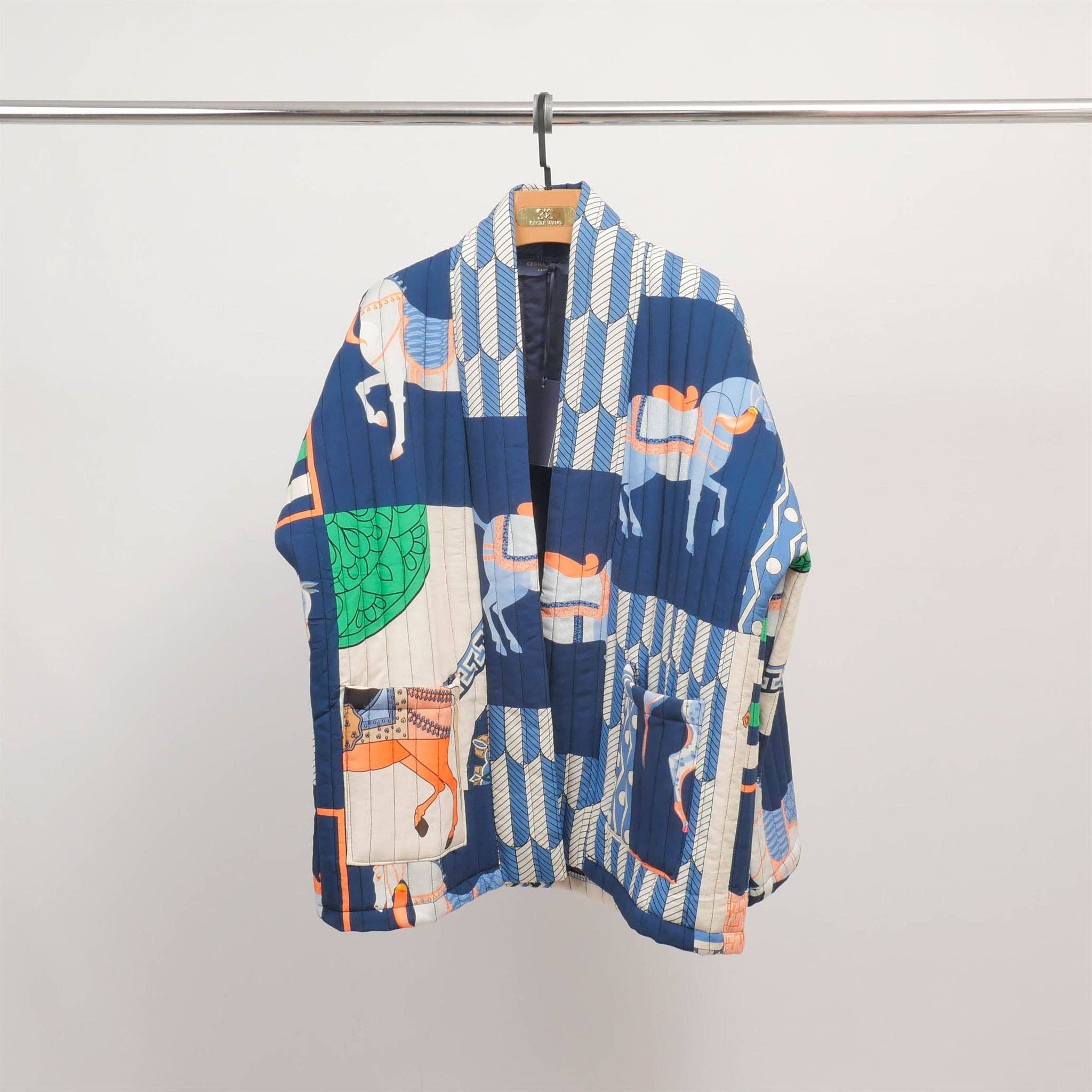 Horse Print Quilted Kimono Jacket