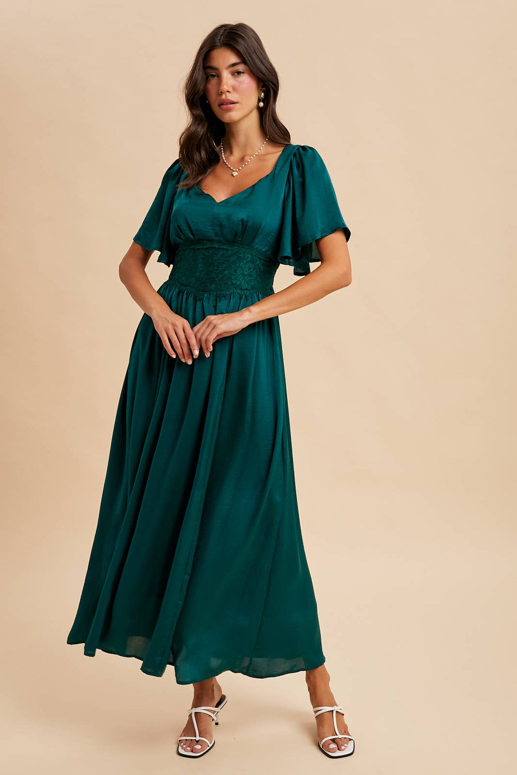 Washed Satin Maxi Dress