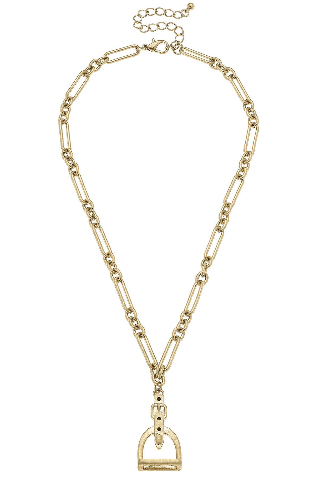 Hunter Stirrup Necklace in Shiny Gold