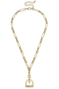 Hunter Stirrup Necklace in Shiny Gold