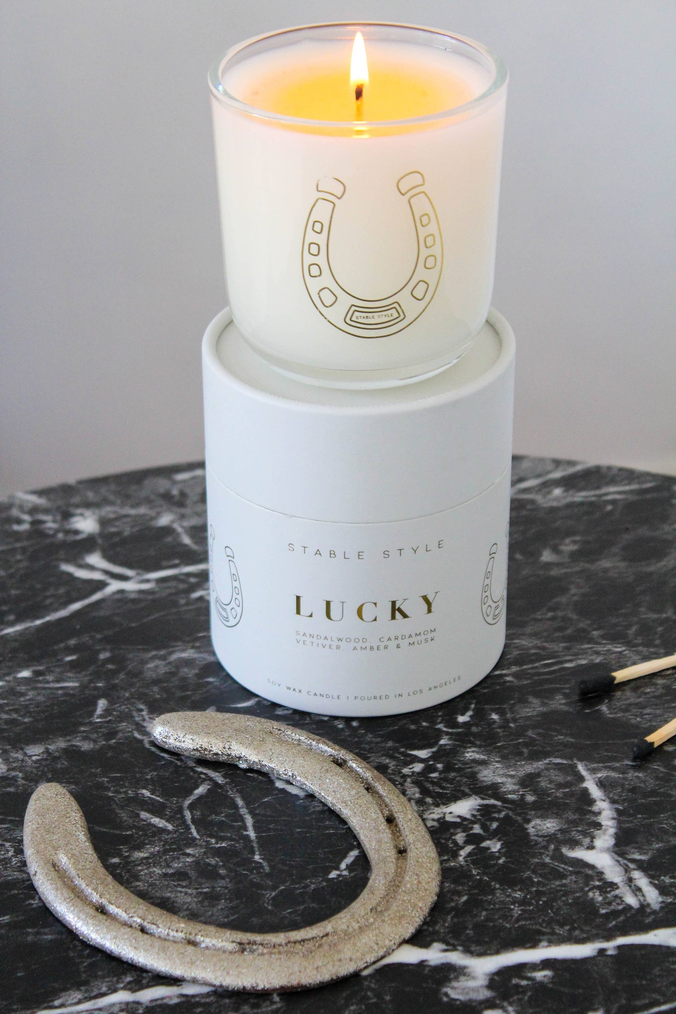 Horseshoe Soy Wax Candle - Lucky 