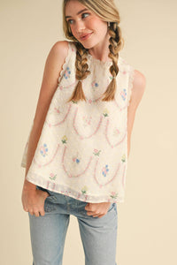 Embroidered Babydoll Top