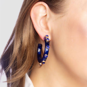 Canvas Style - Renee Resin and Rhinestone Hoop Earrings: Lavender