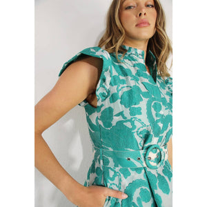 Embossed Print Midi Dress