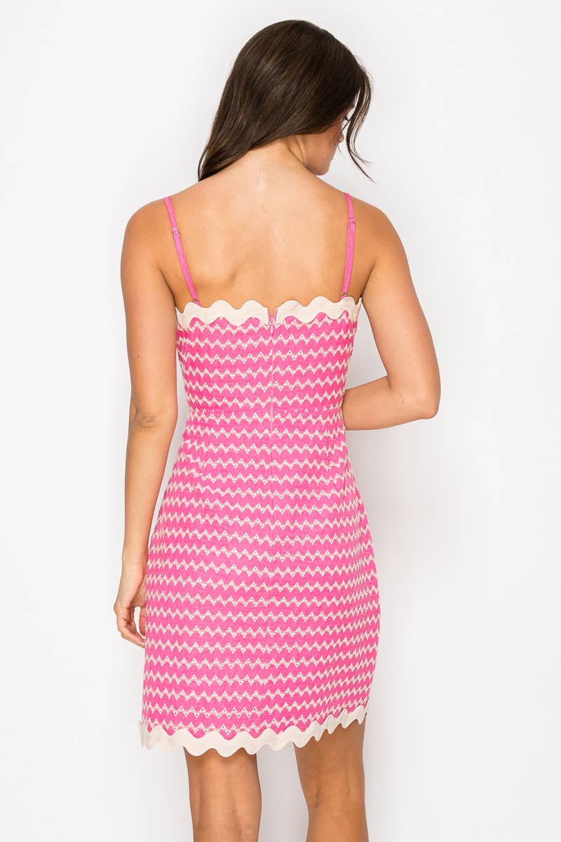 Geo Embroidery Mini Cami Dress