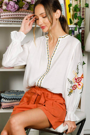 Bohemian Embroidered Blouse