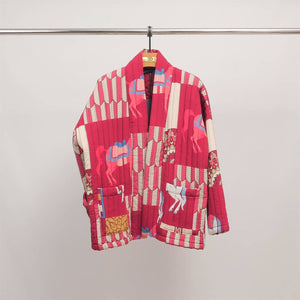 Horse Print Quilted Kimono Jacket