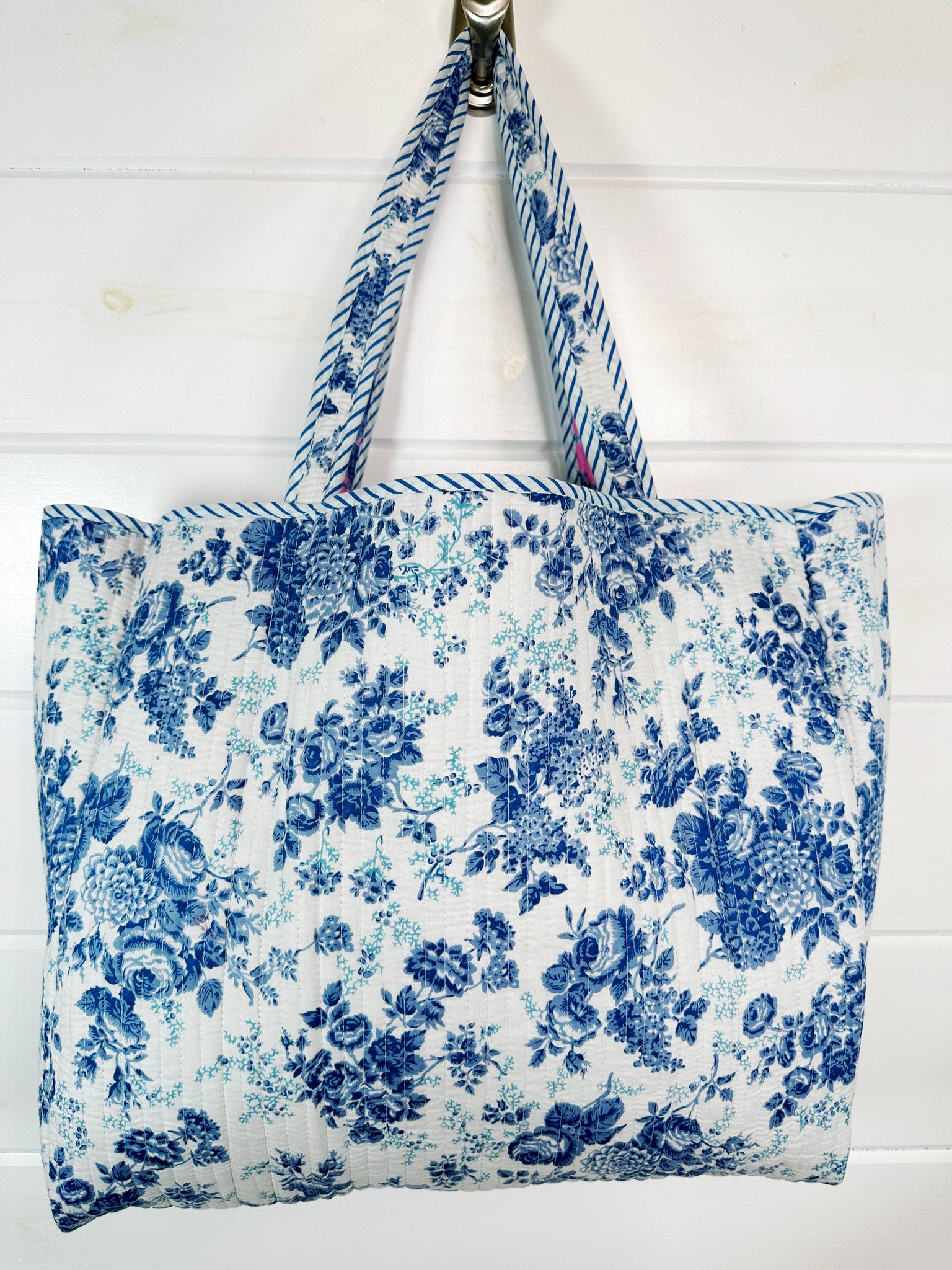 Cottage Floral Quilted Tote Bag