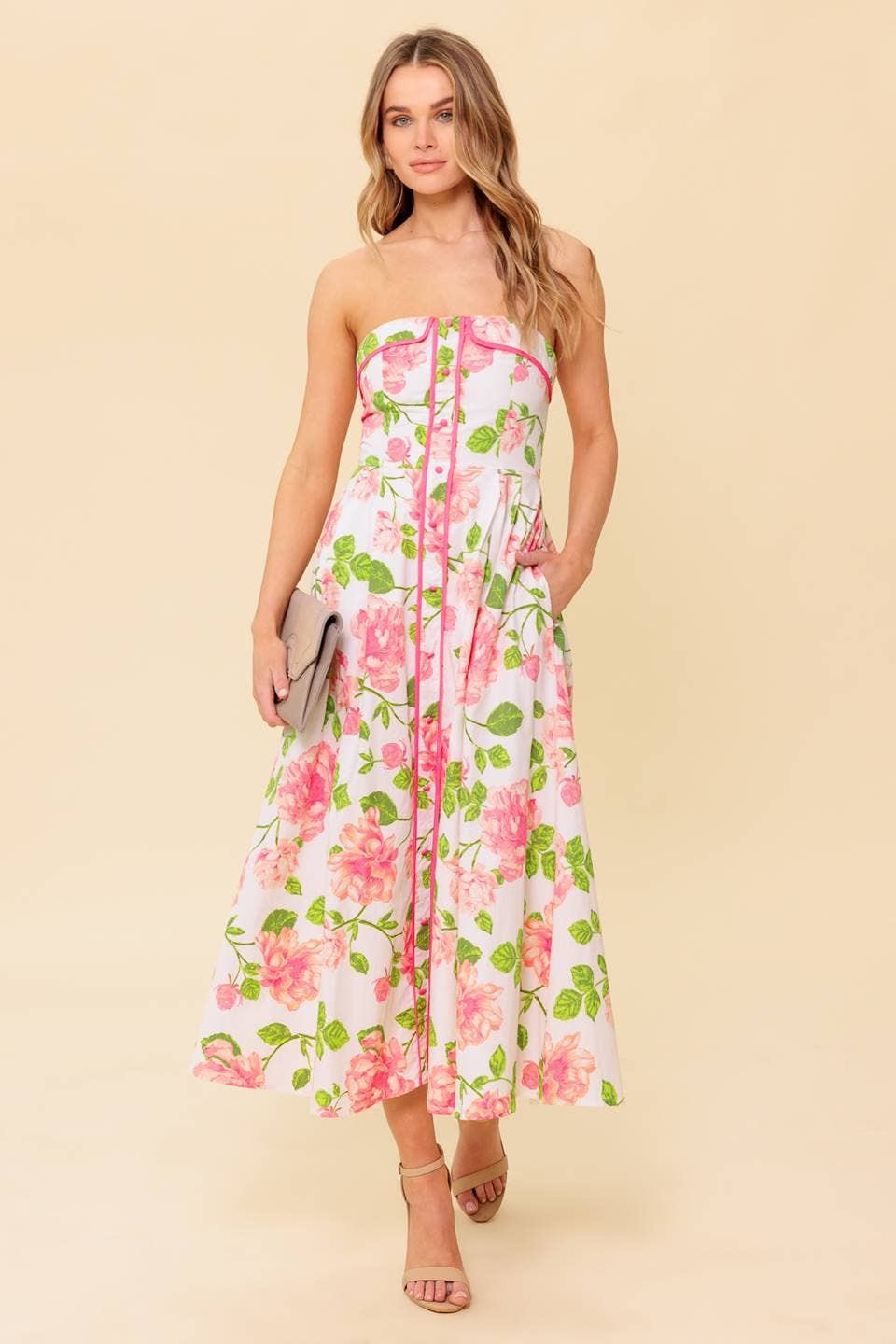 Floral Strapless