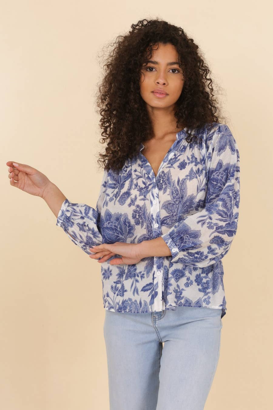 Saint Tropez Silk Blouse- Fuschia