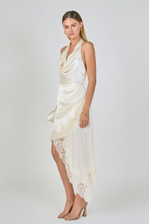 Satin Lace Asymmetrical Dress – Miss Scarlett Boutique