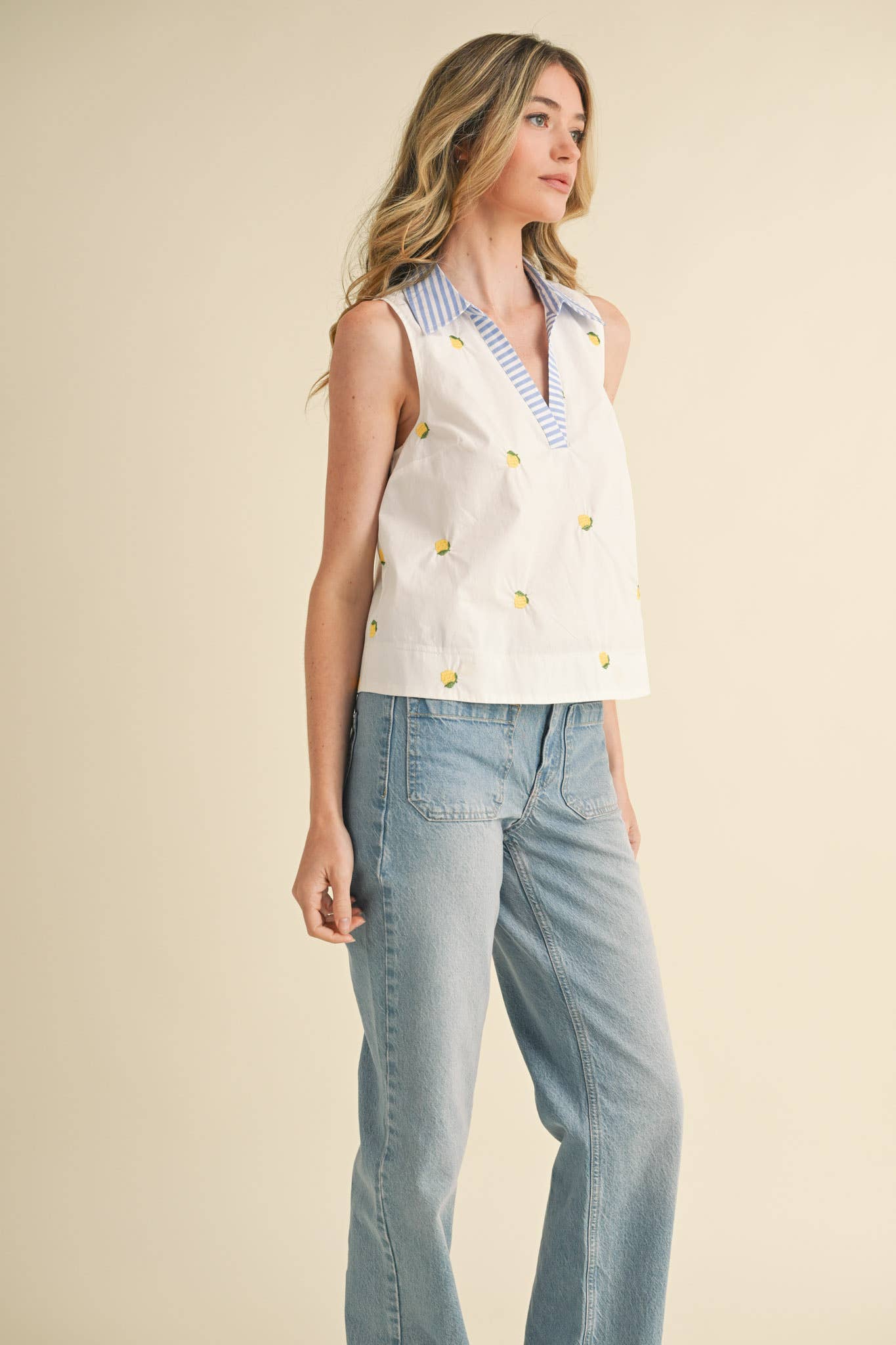 Cherry Embroidered Tank