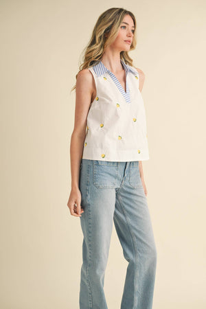 Cherry Embroidered Tank