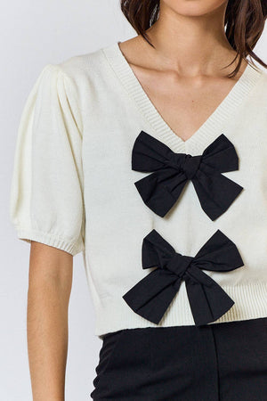 Bow Front Sweater Top