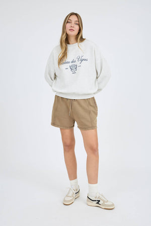 Paris Embroidered Crew Knit Top