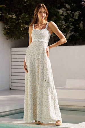 Scallop Tank Crochet Maxi Dress