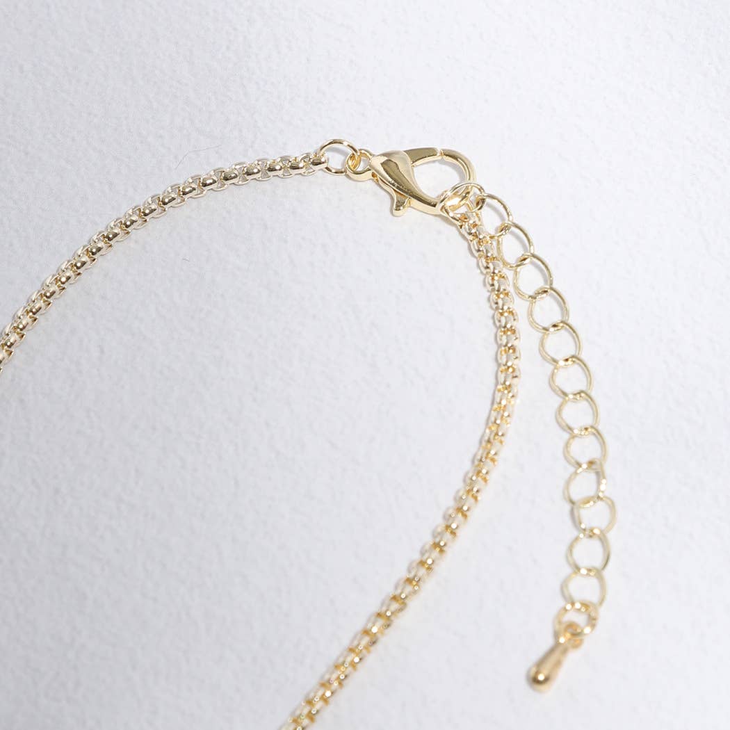 Clover CZ Pave Pendant Chain Necklace