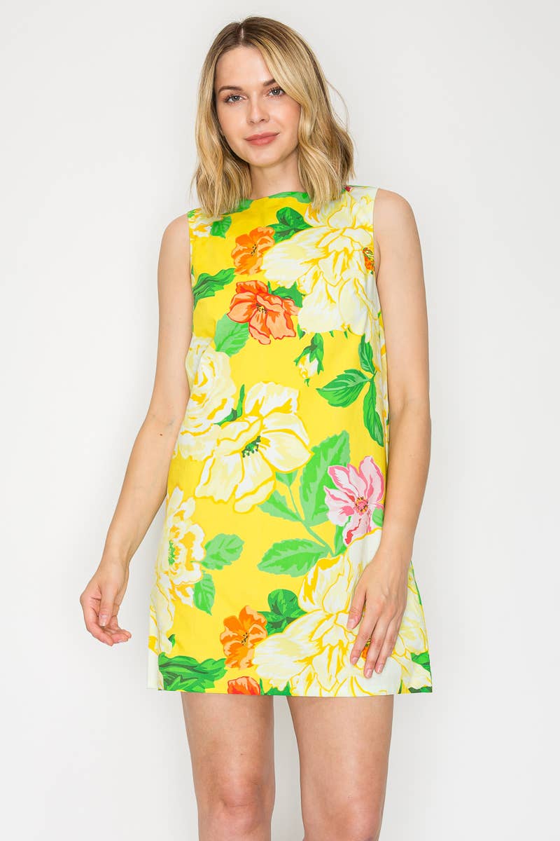 Sunny Lemon Mini Shift Dress