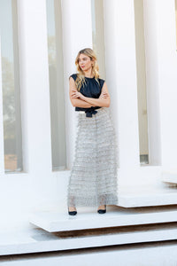 Tulle Dotted Maxi Skirt