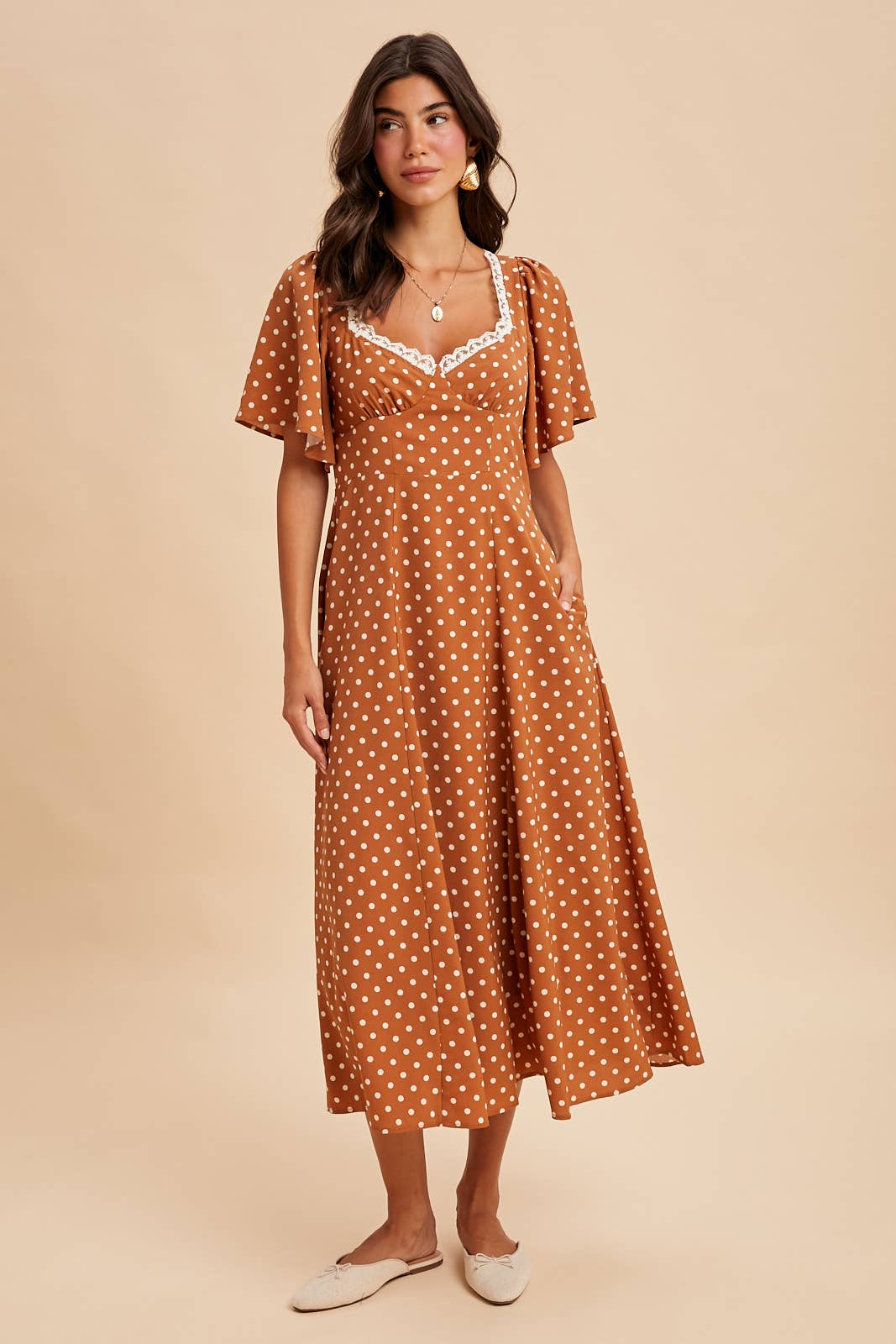 Flutter Polka Dot Midi