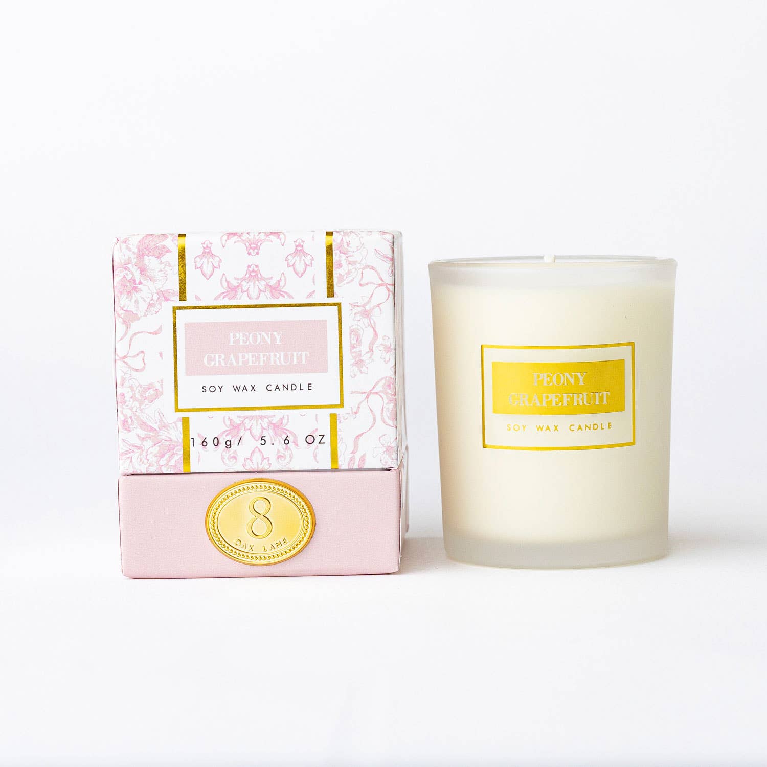 8 Oak Lane - Peony Grapefruit 5.6oz Soy Wax Candle