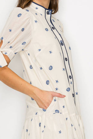 Under The Sea Embroidery Mini Dress