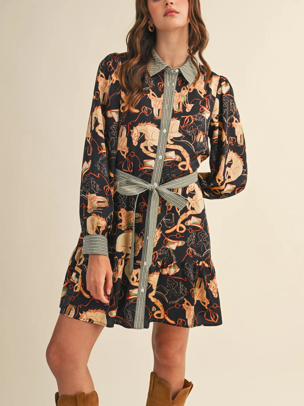 Western Button Down Mini Dress