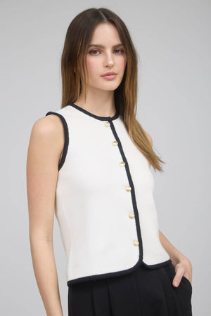 Contrast Trim Sweater Vest