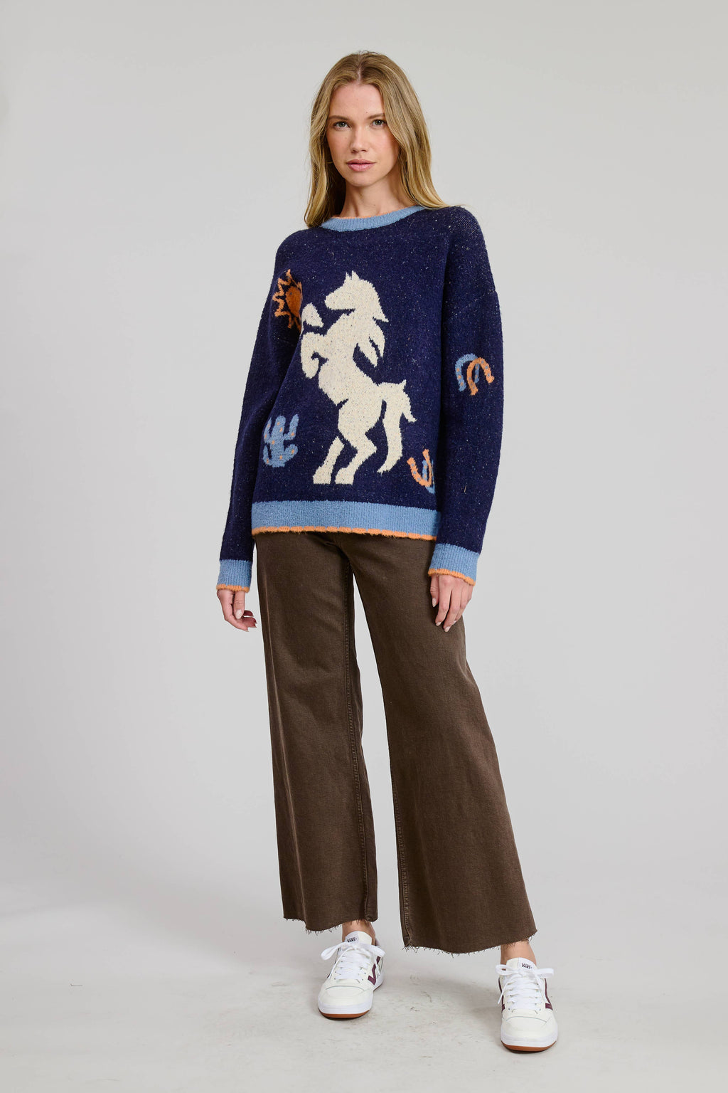 Prairie Ride Sweater Pullover Navy