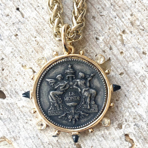 French Horse Coin Chain Necklace