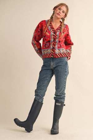 Paisley Knit Cardigan
