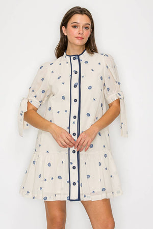 Under The Sea Embroidery Mini Dress