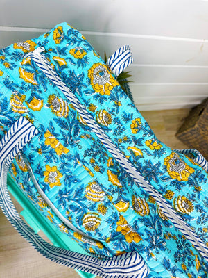 Quilted Duffle Bags | Block Print | Weekender Bag | Floral