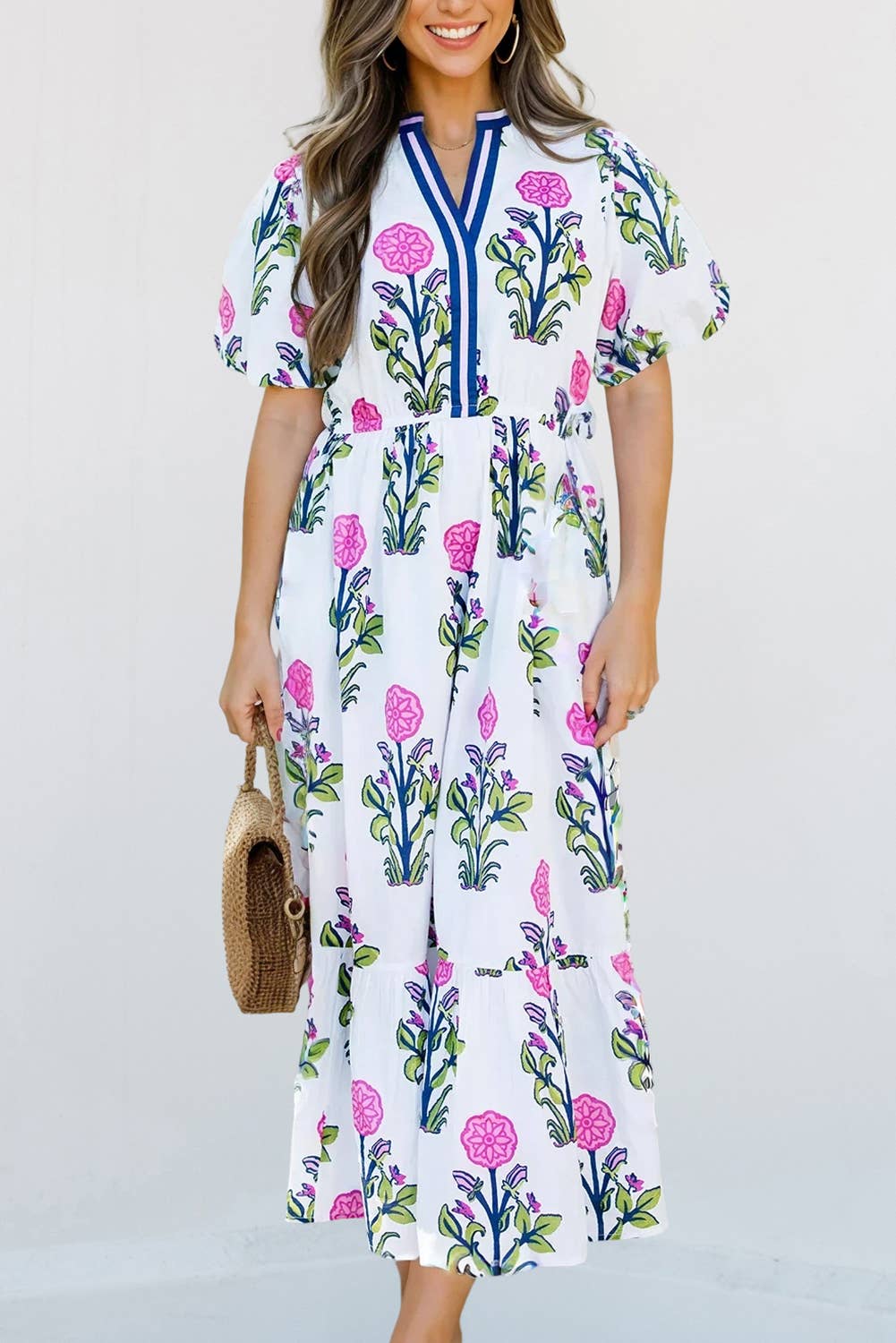 Adele Floral Puff Sleeve Maxi