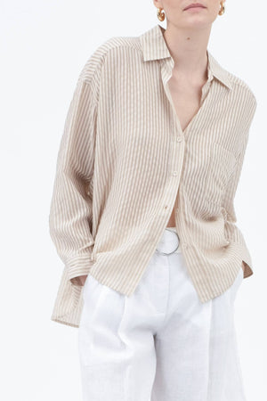 Stripe Sheer Button Down