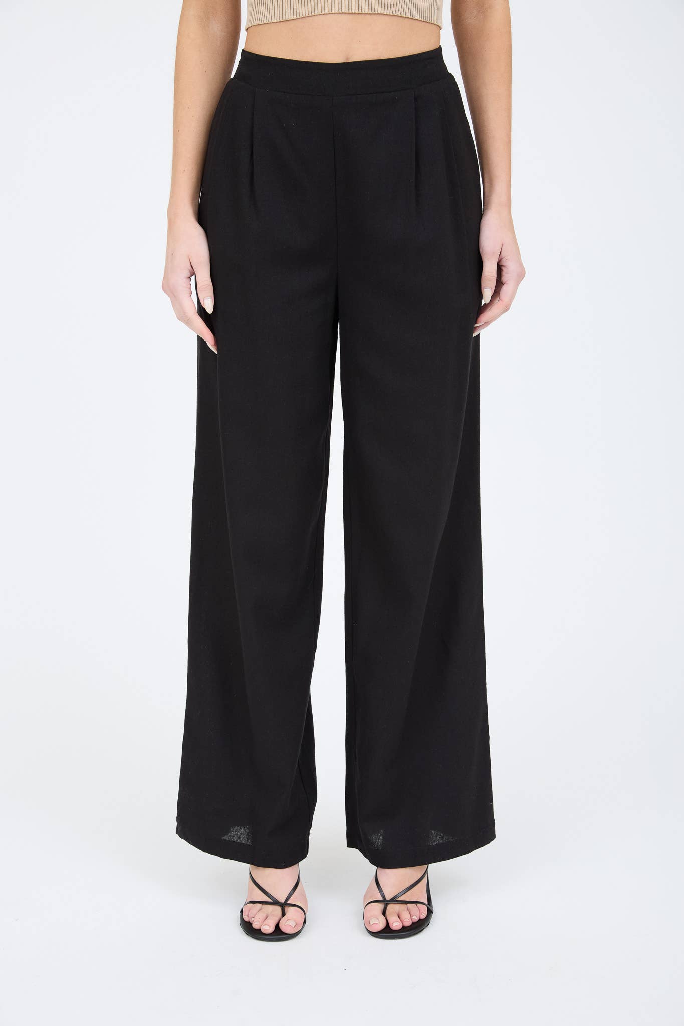 High Waisted Front Pleat Pants