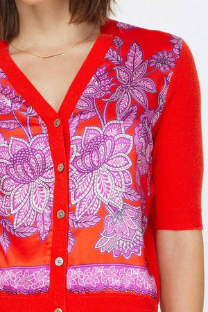 Paisley Floral Printed V-neck Cardigan