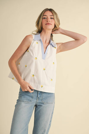 Cherry Embroidered Tank