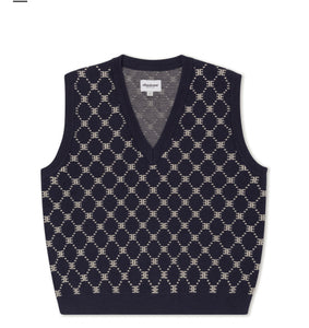 Hutton Oversized Sweater Vest - Monogram Navy Hutton Oversized Sweater Vest - Monogram Navy