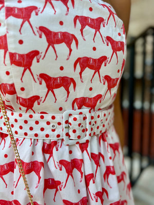pinko horse dress X Patrick Mcdowell Horse Motif Sheer Midi Dress