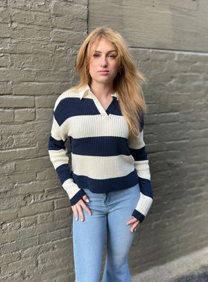 Collared Stripe Sweater