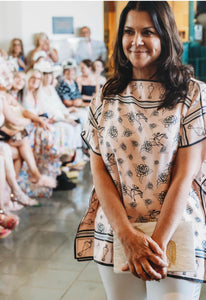 Racing & roses Silk poncho top