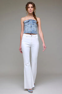 Happi White Clean Cut Flare Jeans