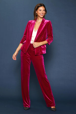 Hot Pink Velvet Suit