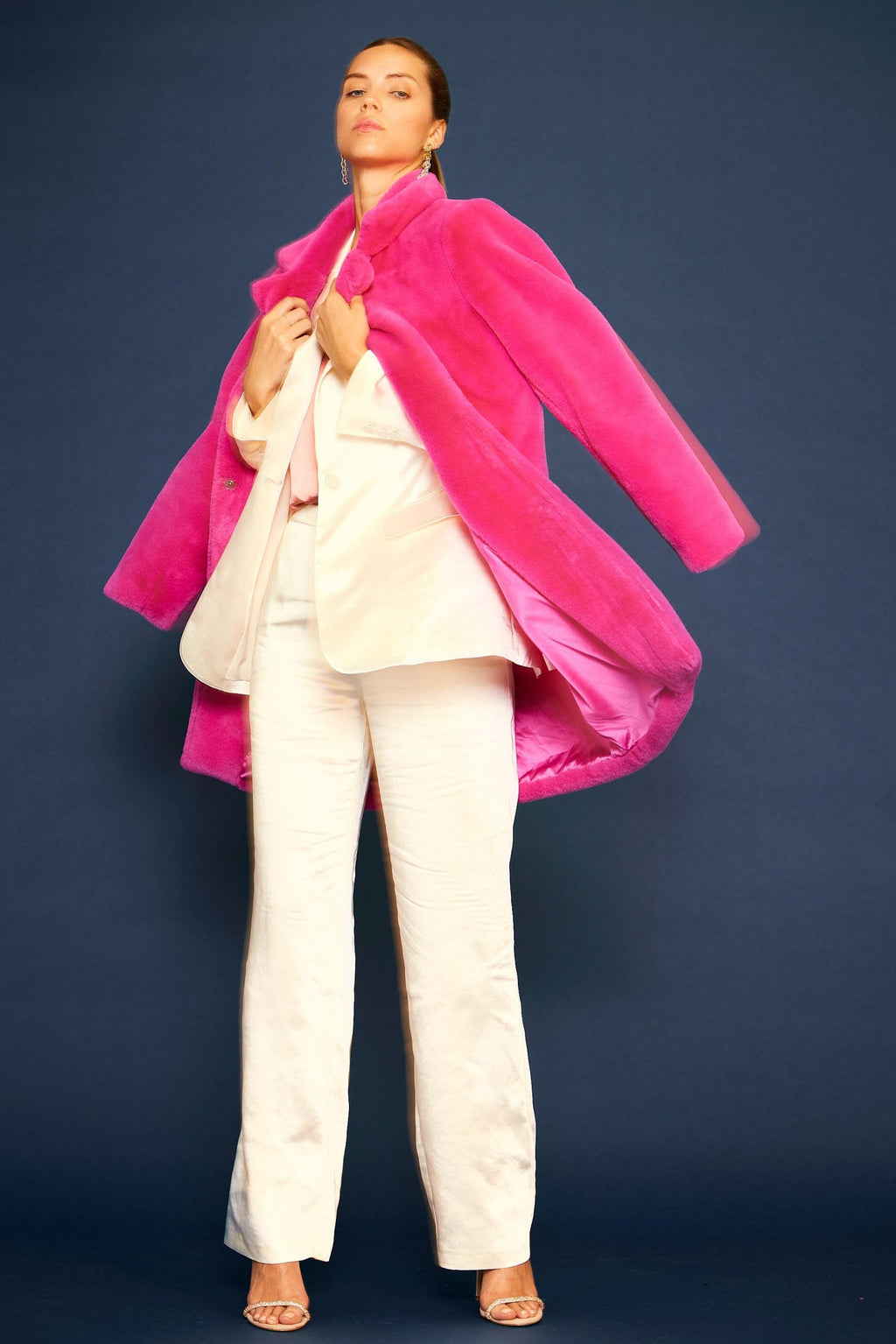 Hot Pink Fur Coat