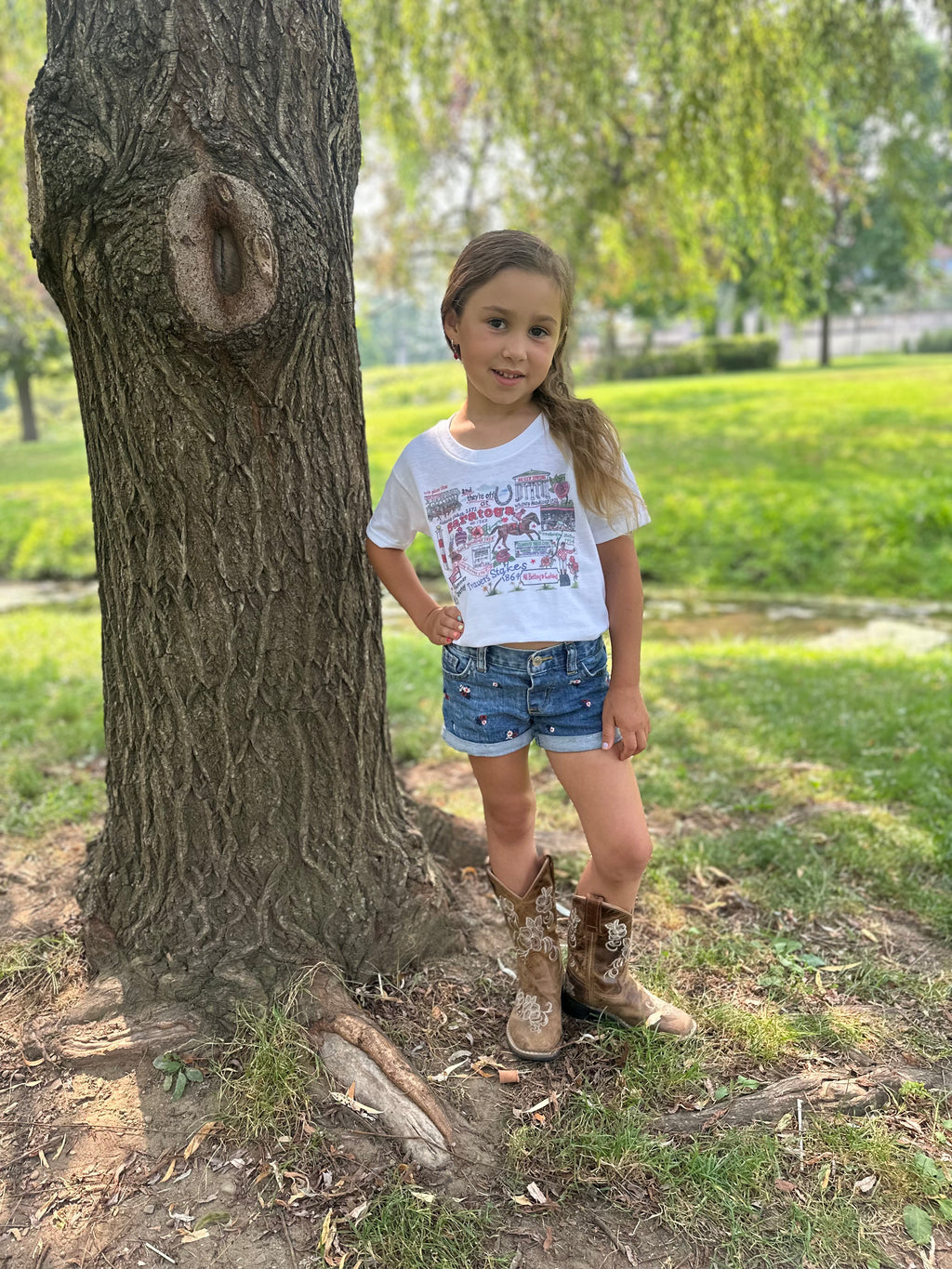 And They're Off Kids T-Shirt