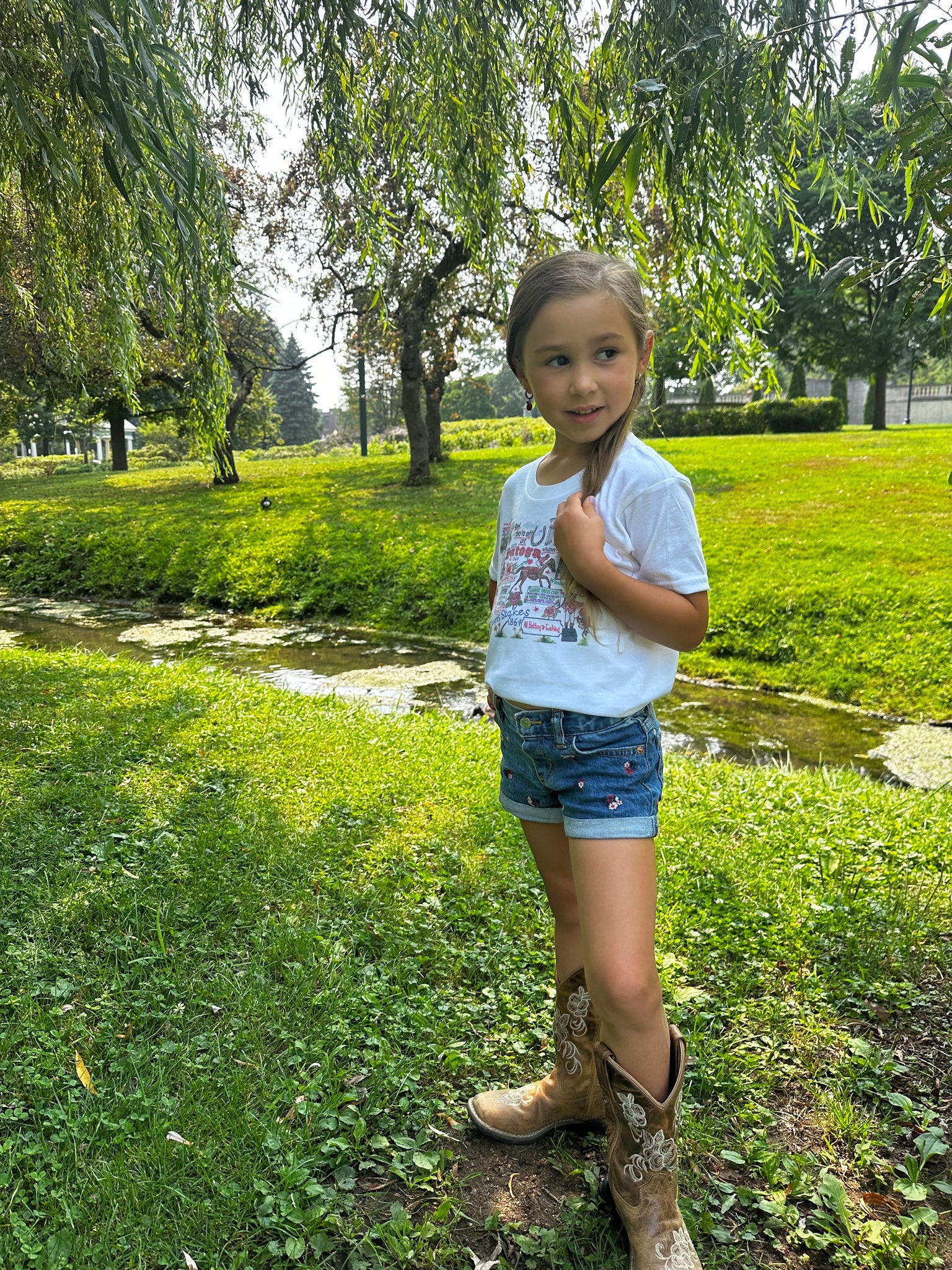 And They're Off Kids T-Shirt
