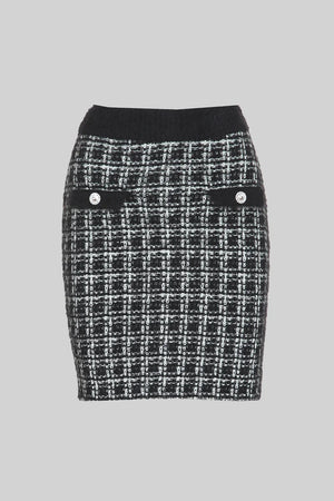 Tweed Knit Mini Skirt