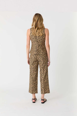 Annabelle Leopard Print Crop Wide Leg Pant
